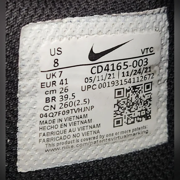 Nike AIR MAX EXCEE Black Dark Grey Athletic Sneakers Men's Size 8 - Picture 9 of 9